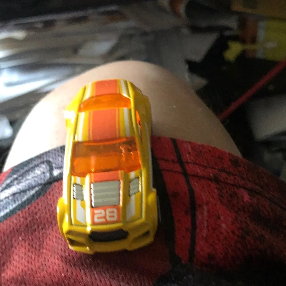 Yellow & Orange Toy Race Car - #28